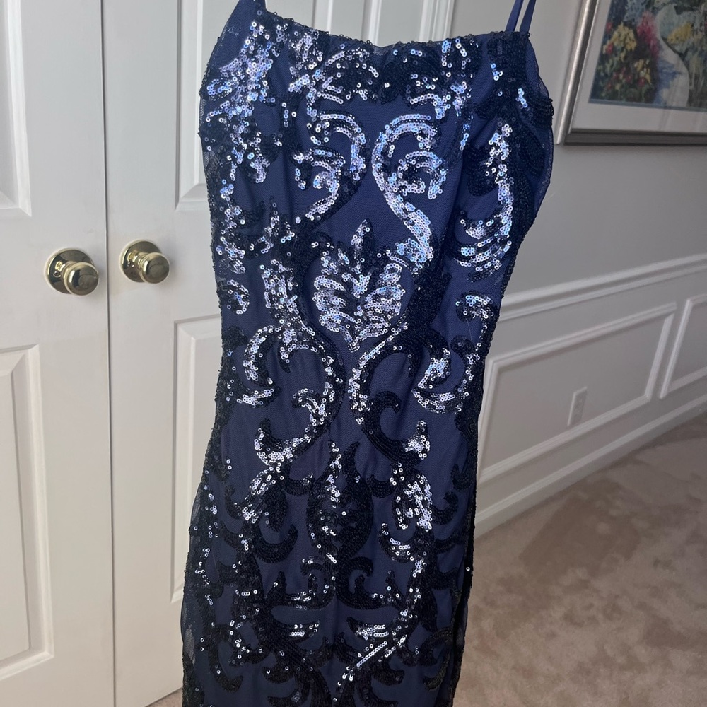 Navy Sequin Dress